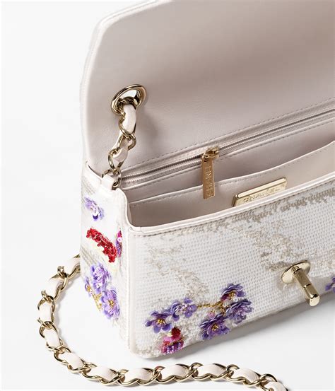 chanel pink sequin mini|Mini classic handbag, Embroidered satin, sequins, .